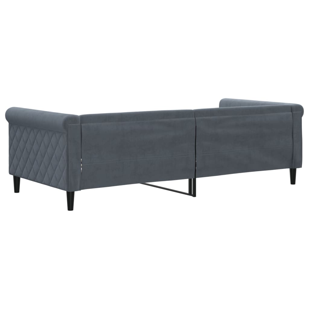 Slaapbank 90x200 cm fluweel donkergrijs is nu te koop bij PeponiXL, paradijselijk wonen!