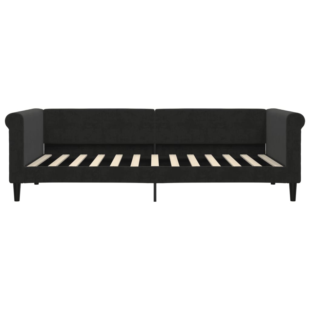 Slaapbank 90x200 cm fluweel zwart is nu te koop bij PeponiXL, paradijselijk wonen!