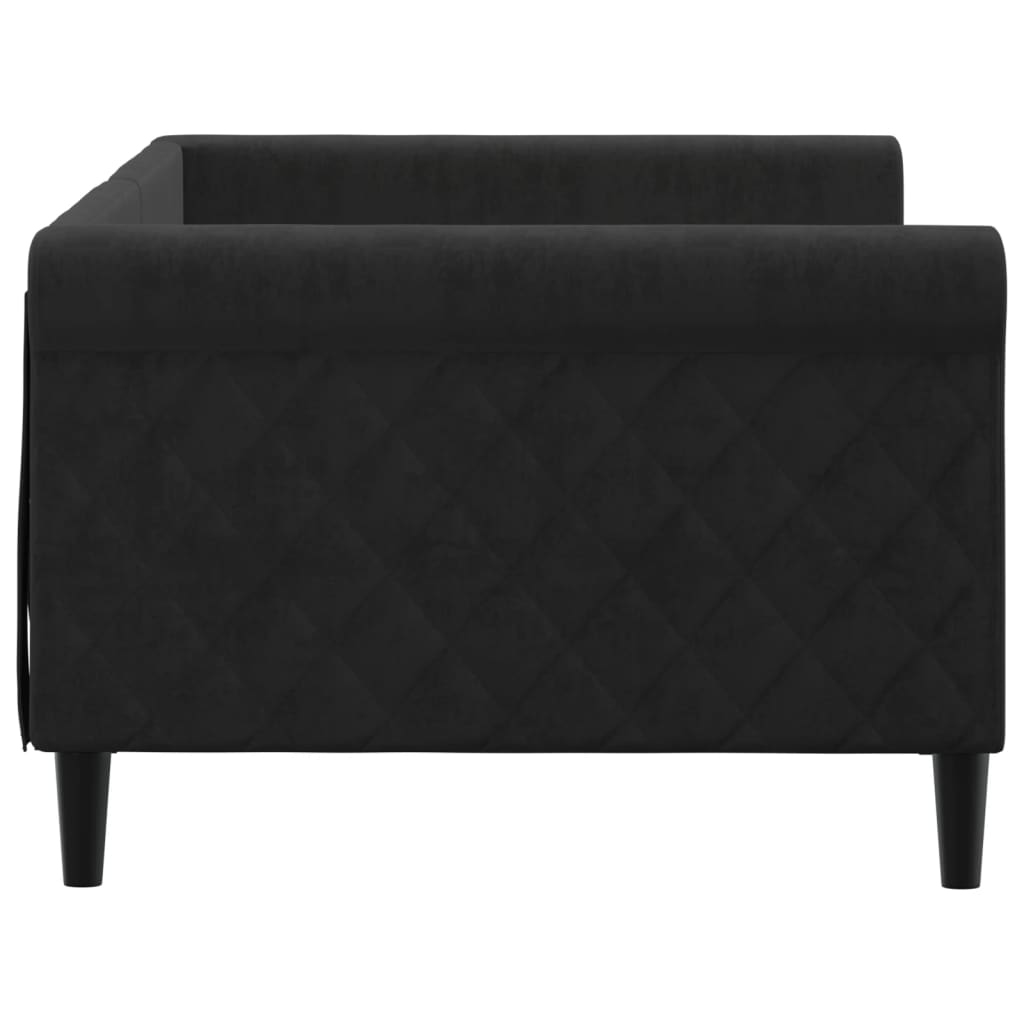 Slaapbank 90x200 cm fluweel zwart is nu te koop bij PeponiXL, paradijselijk wonen!