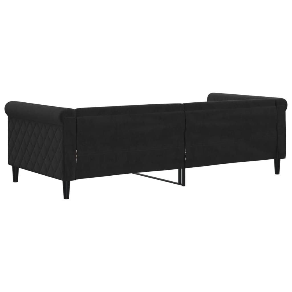 Slaapbank 90x200 cm fluweel zwart is nu te koop bij PeponiXL, paradijselijk wonen!