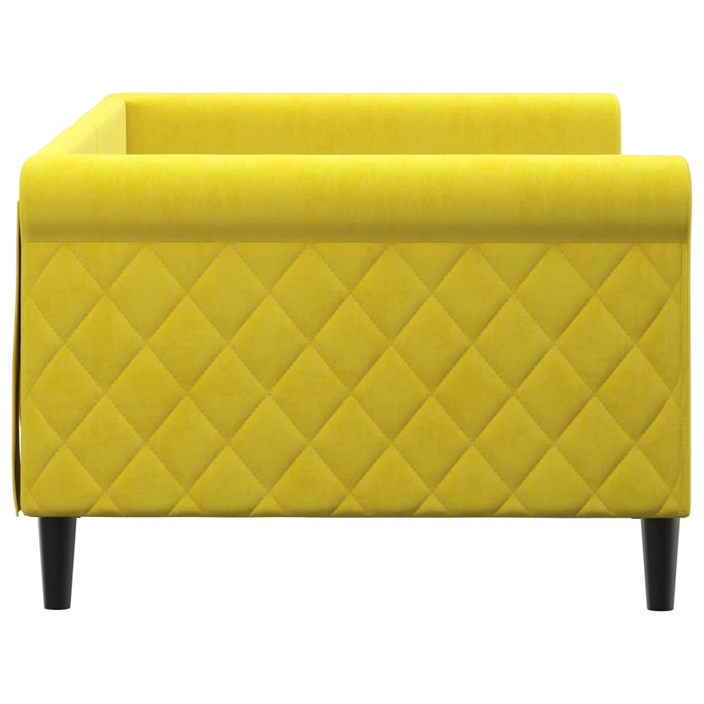 Slaapbank 90x200 cm fluweel geel is nu te koop bij PeponiXL, paradijselijk wonen!