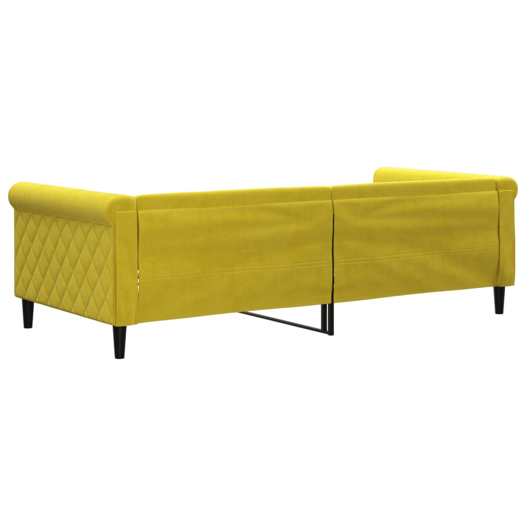 Slaapbank 90x200 cm fluweel geel is nu te koop bij PeponiXL, paradijselijk wonen!
