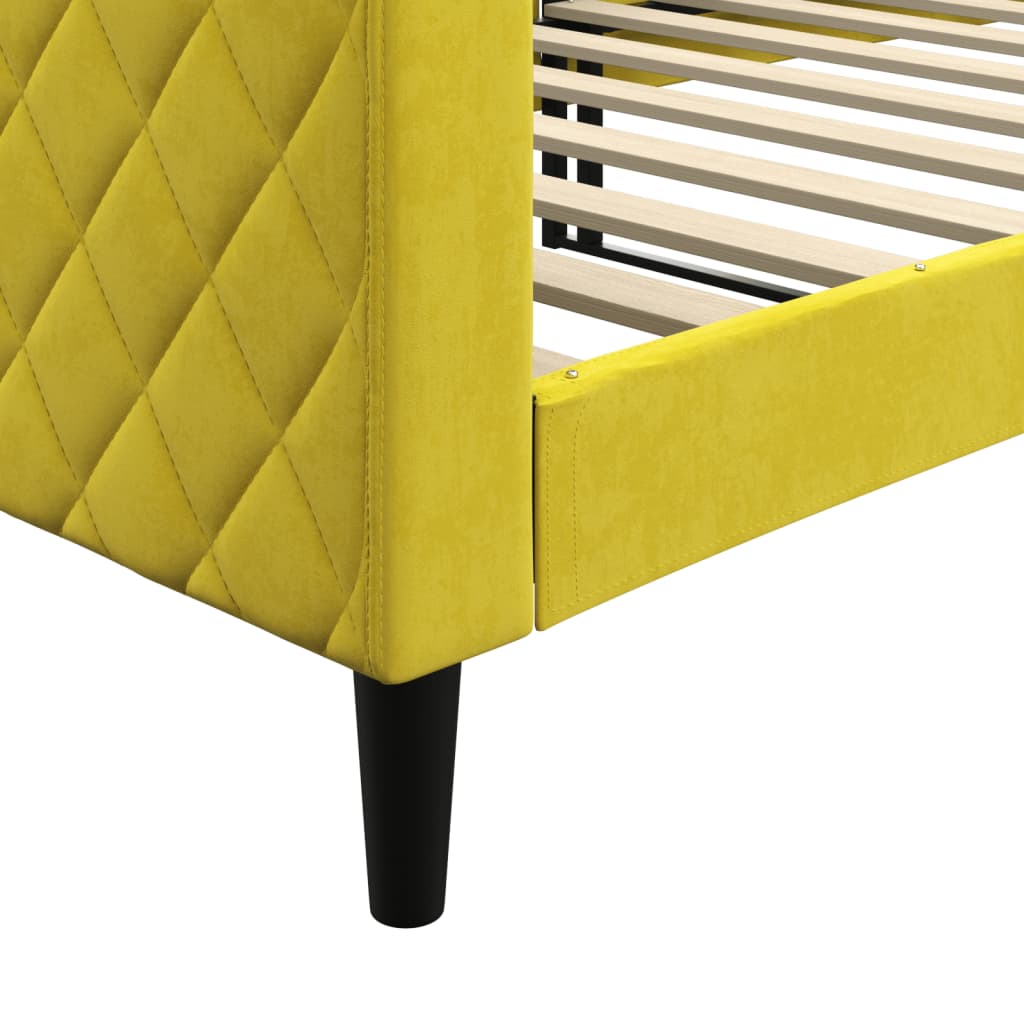 Slaapbank 90x200 cm fluweel geel is nu te koop bij PeponiXL, paradijselijk wonen!
