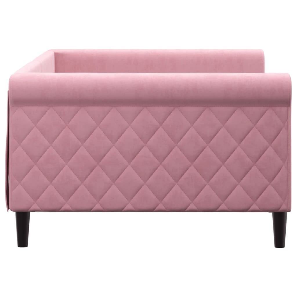 Slaapbank 100x200 cm fluweel roze is nu te koop bij PeponiXL, paradijselijk wonen!