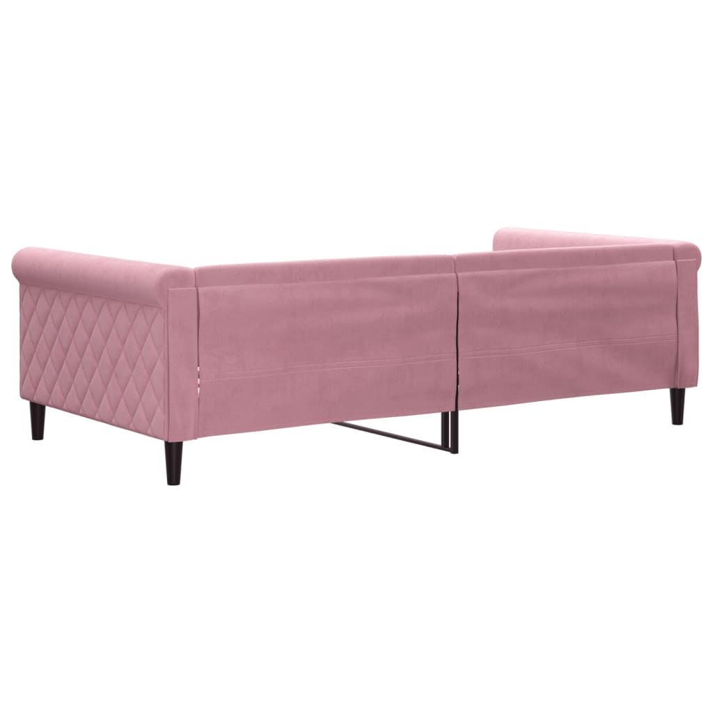Slaapbank 100x200 cm fluweel roze is nu te koop bij PeponiXL, paradijselijk wonen!