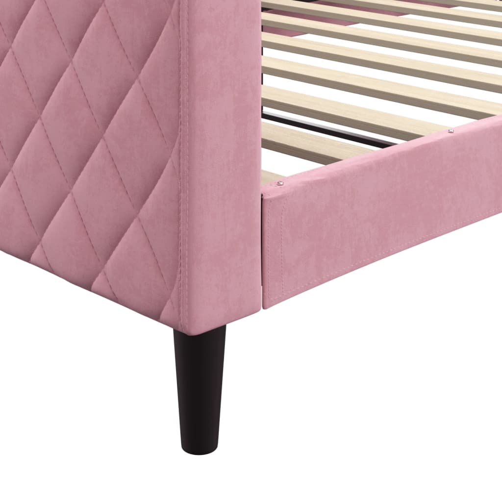 Slaapbank 100x200 cm fluweel roze is nu te koop bij PeponiXL, paradijselijk wonen!