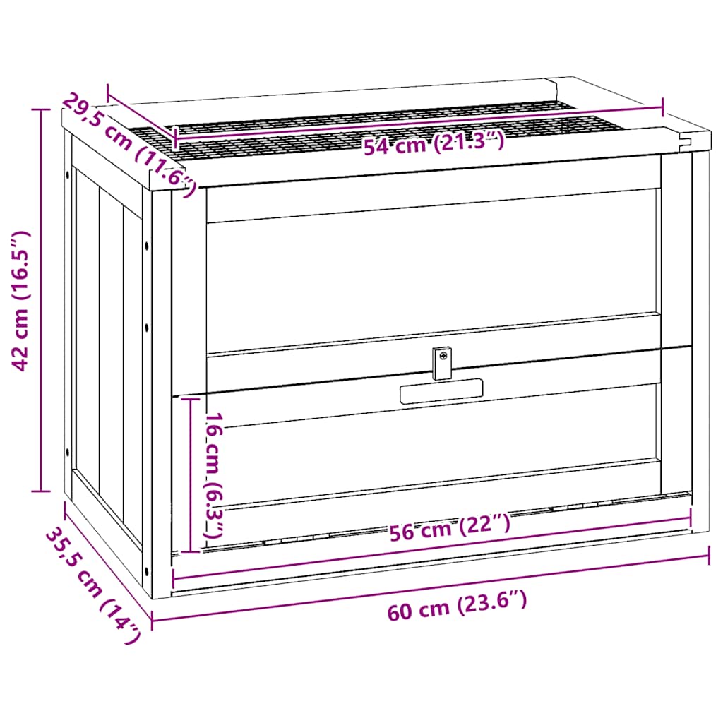 Hamsterkooi 60x35,5x42 cm massief vurenhout is nu te koop bij PeponiXL, paradijselijk wonen!