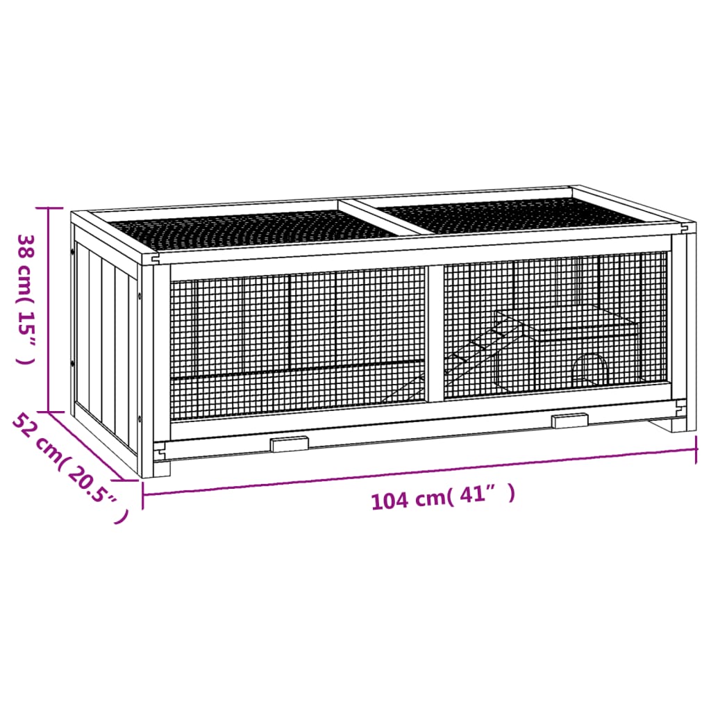 Hamsterkooi 104x52x38 cm massief vurenhout is nu te koop bij PeponiXL, paradijselijk wonen!