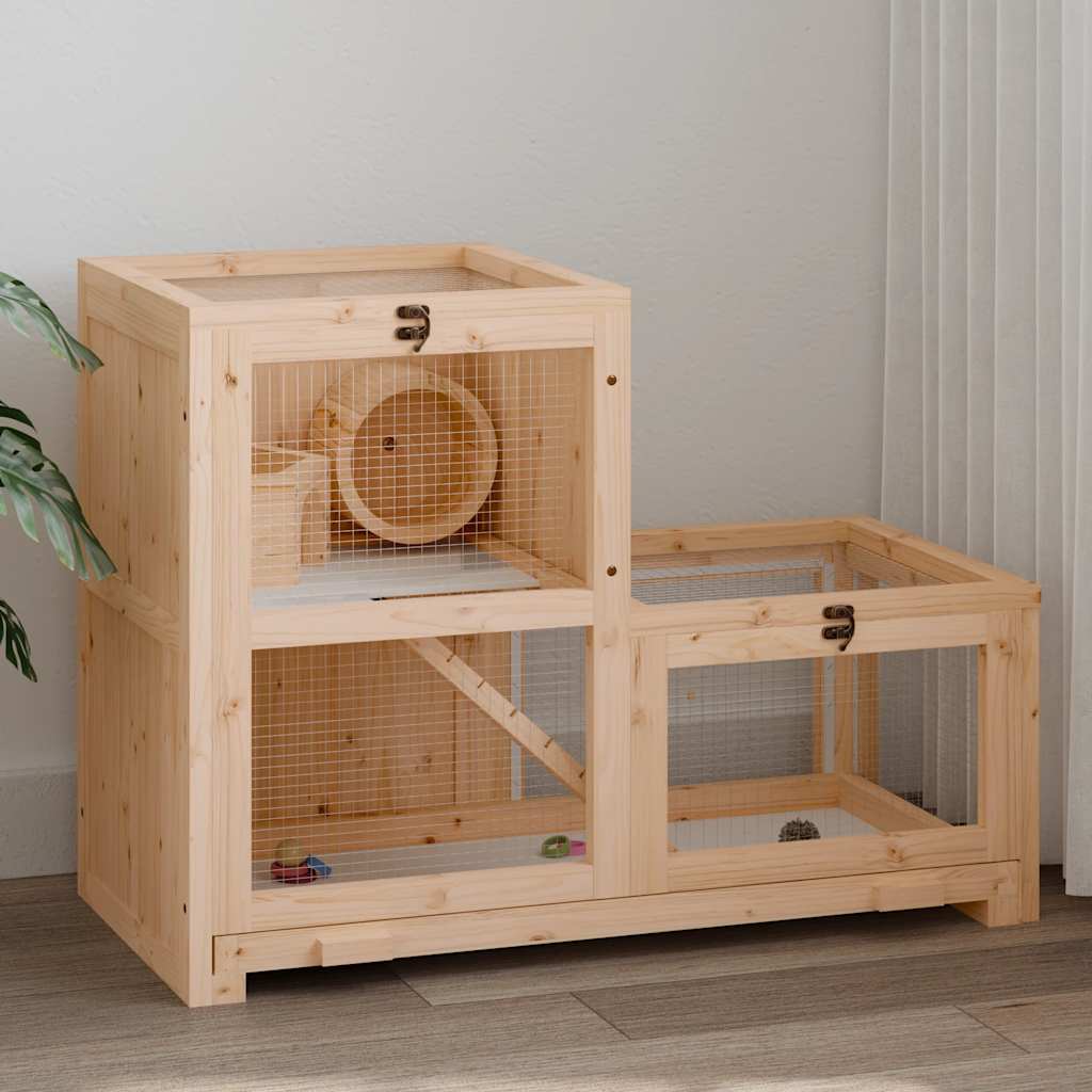 Hamsterkooi 81x40x60 cm massief vurenhout is nu te koop bij PeponiXL, paradijselijk wonen!
