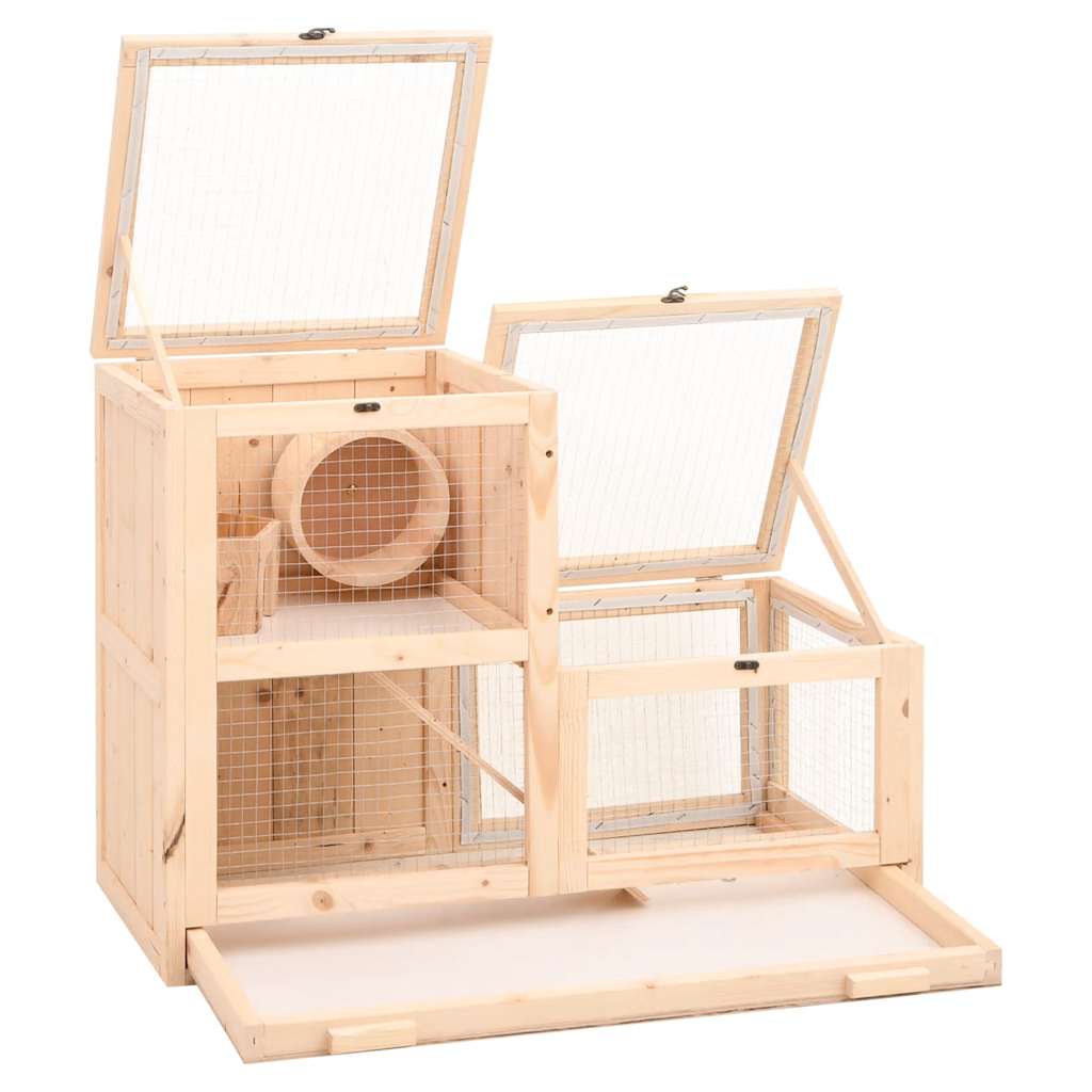 Hamsterkooi 81x40x60 cm massief vurenhout is nu te koop bij PeponiXL, paradijselijk wonen!