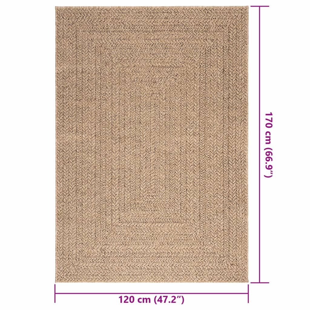Vloerkleed ZIZUR binnen en buiten 120x170 cm jute look is nu te koop bij PeponiXL, paradijselijk wonen!