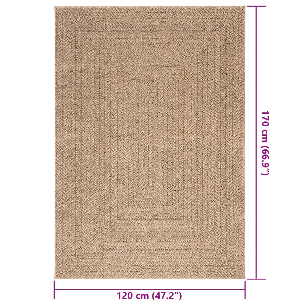 Vloerkleed ZIZUR binnen en buiten 140x200 cm jute look is nu te koop bij PeponiXL, paradijselijk wonen!