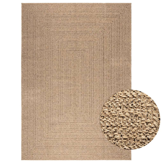 Vloerkleed ZIZUR binnen en buiten 160x230 cm jute look is nu te koop bij PeponiXL, paradijselijk wonen!