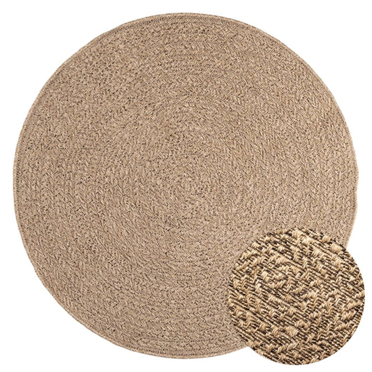 Vloerkleed ZIZUR binnen en buiten 120 cm jute look is nu te koop bij PeponiXL, paradijselijk wonen!