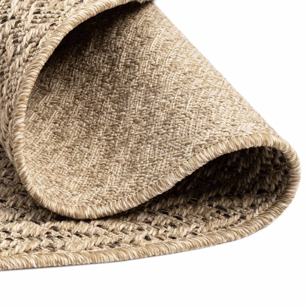 Vloerkleed ZIZUR binnen en buiten 120 cm jute look is nu te koop bij PeponiXL, paradijselijk wonen!