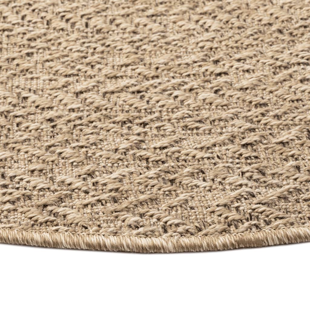 Vloerkleed ZIZUR binnen en buiten 120 cm jute look is nu te koop bij PeponiXL, paradijselijk wonen!