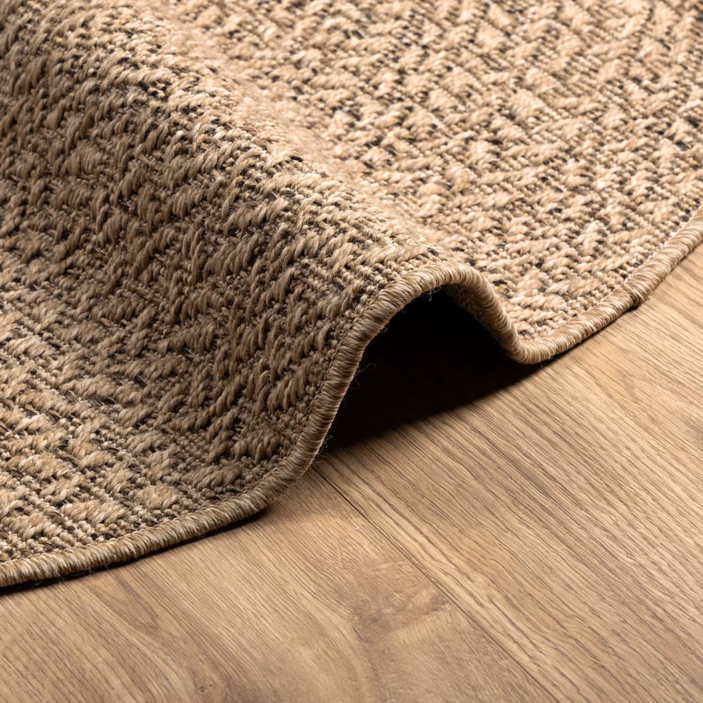 Vloerkleed ZIZUR binnen en buiten 120 cm jute look is nu te koop bij PeponiXL, paradijselijk wonen!