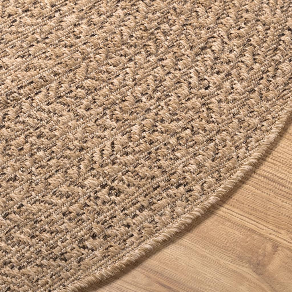 Vloerkleed ZIZUR binnen en buiten 120 cm jute look is nu te koop bij PeponiXL, paradijselijk wonen!