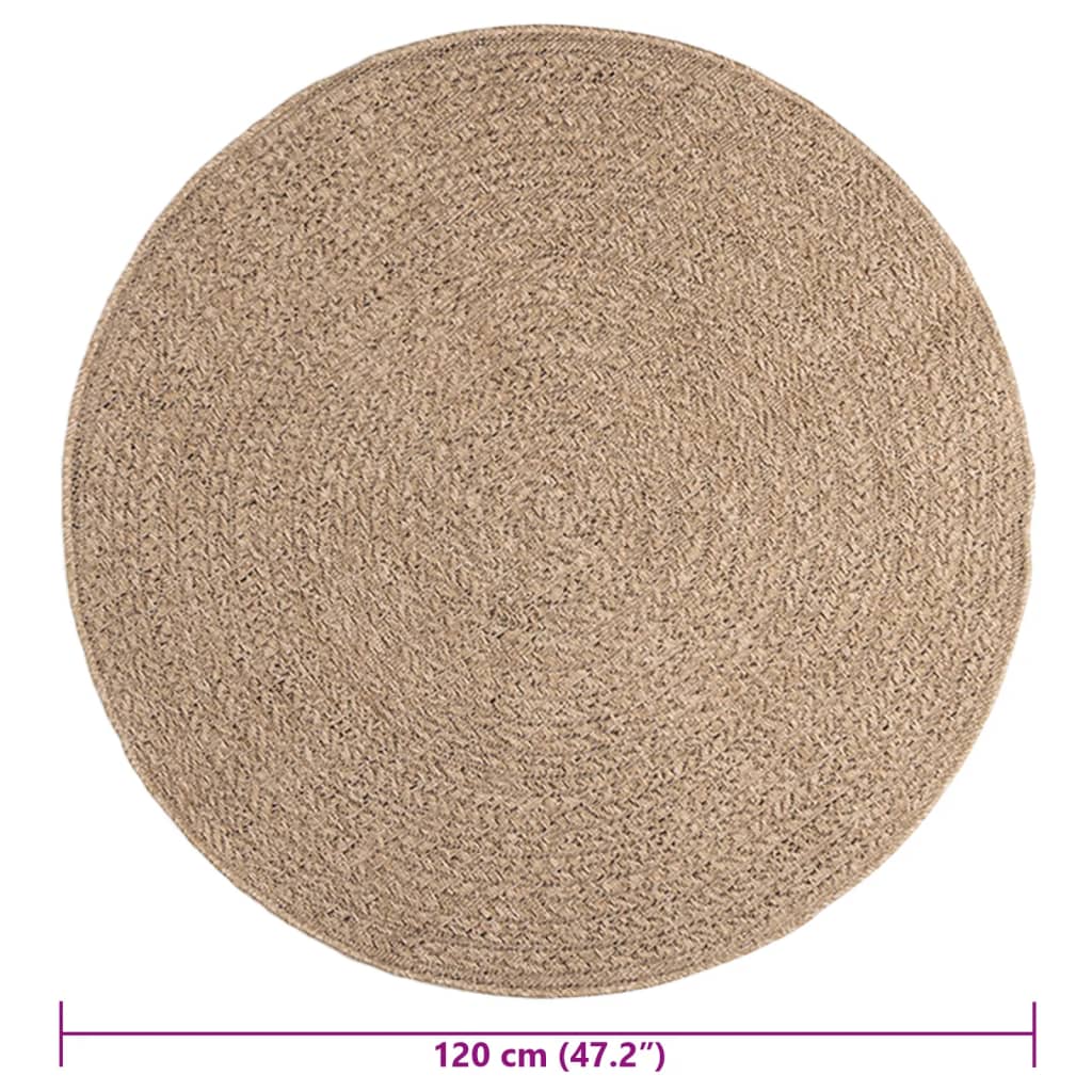 Vloerkleed ZIZUR binnen en buiten 120 cm jute look is nu te koop bij PeponiXL, paradijselijk wonen!