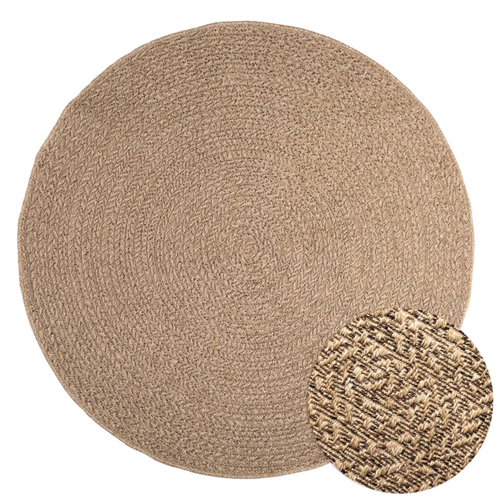 Vloerkleed ZIZUR binnen en buiten 160 cm jute look is nu te koop bij PeponiXL, paradijselijk wonen!