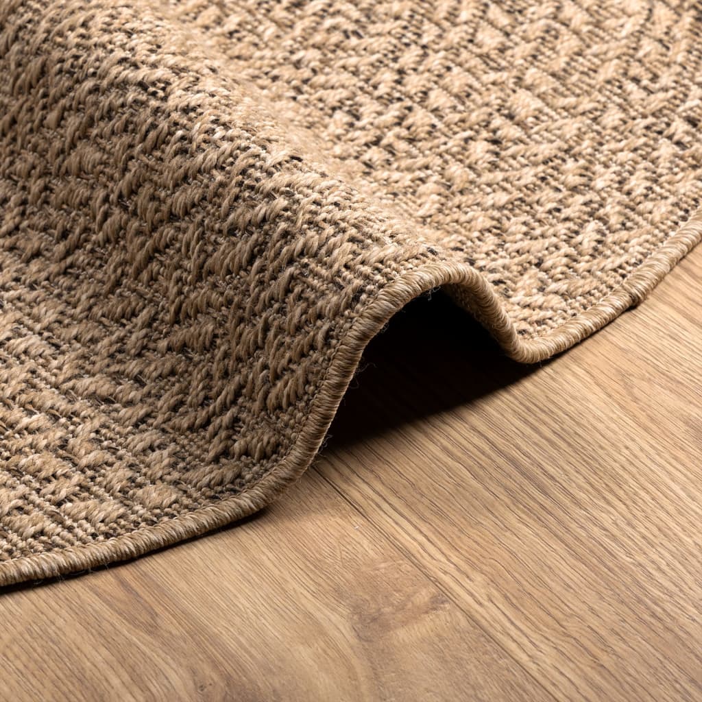 Vloerkleed ZIZUR binnen en buiten 160 cm jute look is nu te koop bij PeponiXL, paradijselijk wonen!