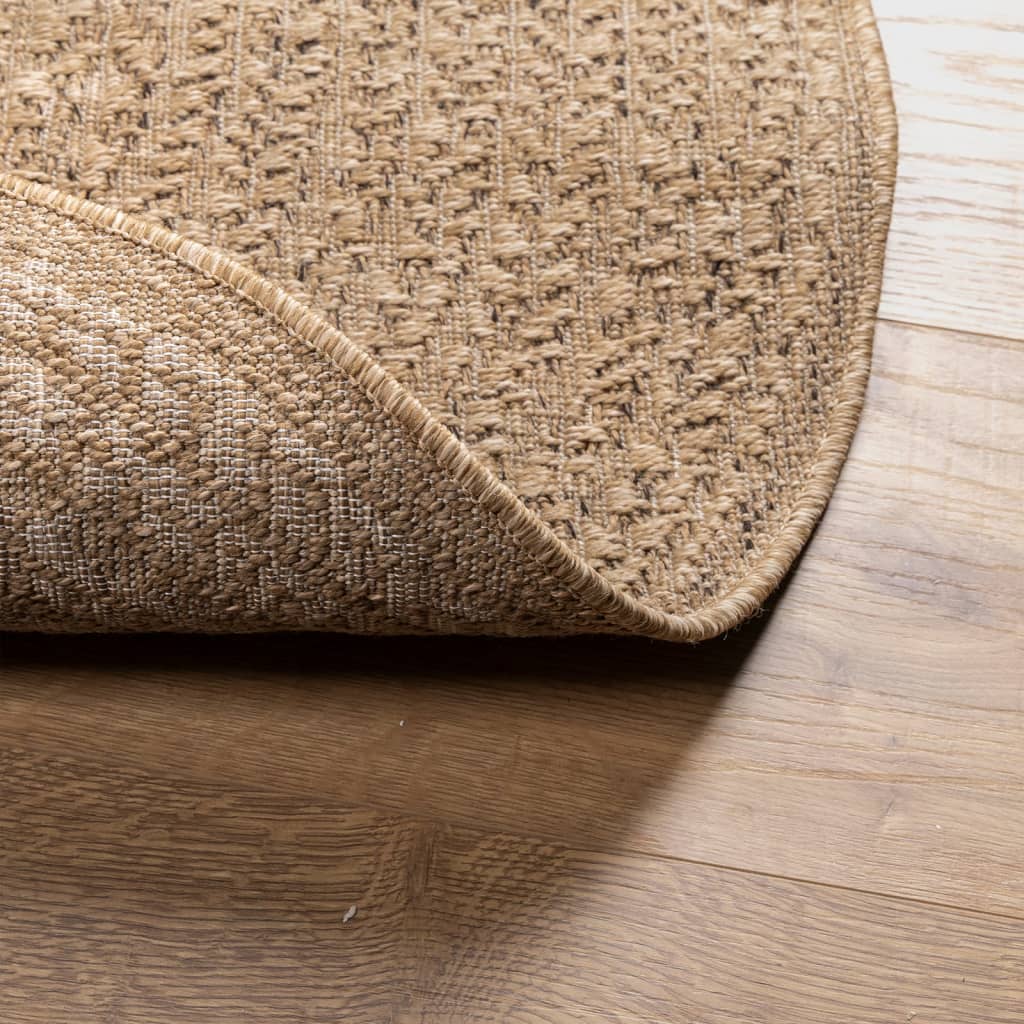 Vloerkleed ZIZUR binnen en buiten 160 cm jute look is nu te koop bij PeponiXL, paradijselijk wonen!