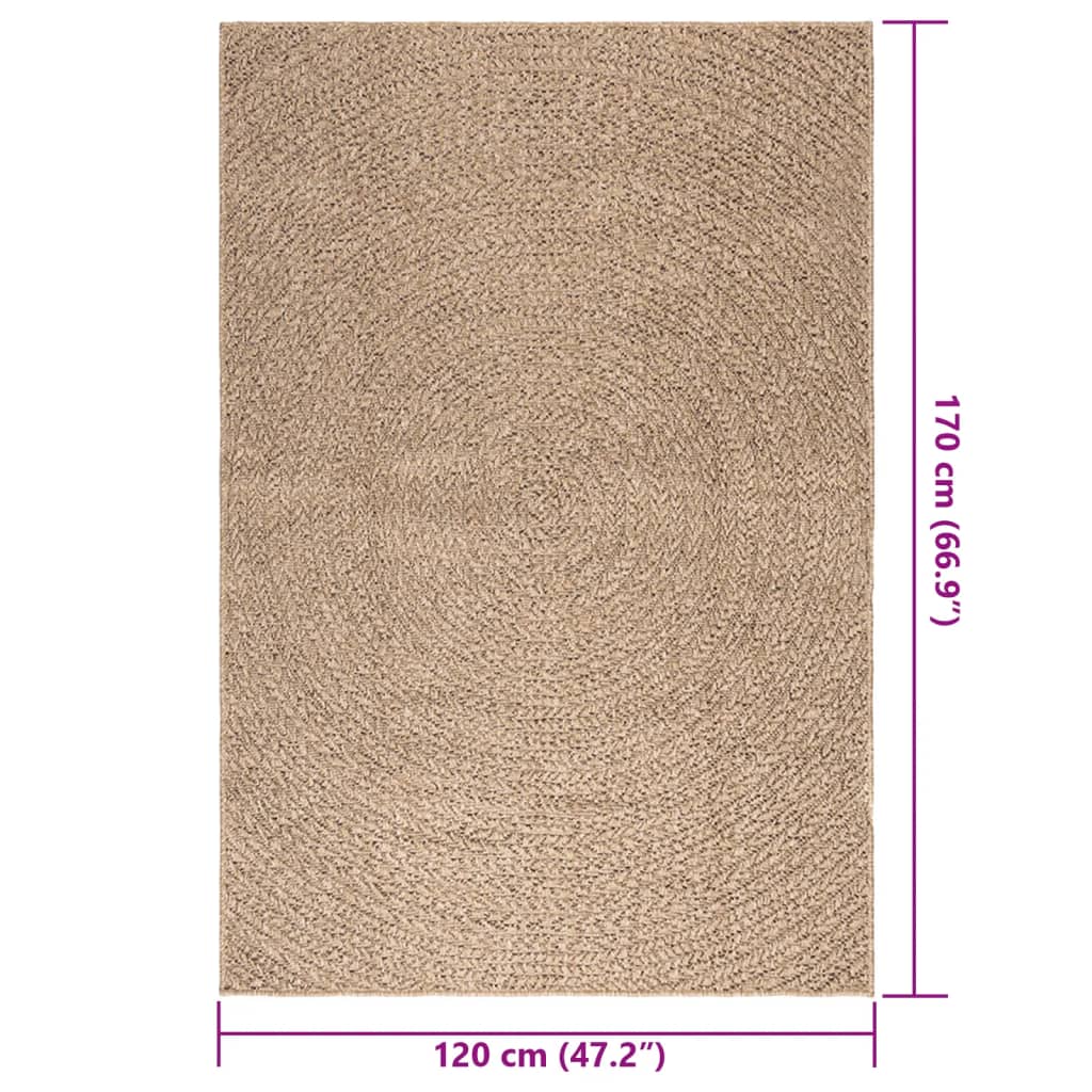 Vloerkleed ZIZUR binnen en buiten 120x170 cm jute look is nu te koop bij PeponiXL, paradijselijk wonen!