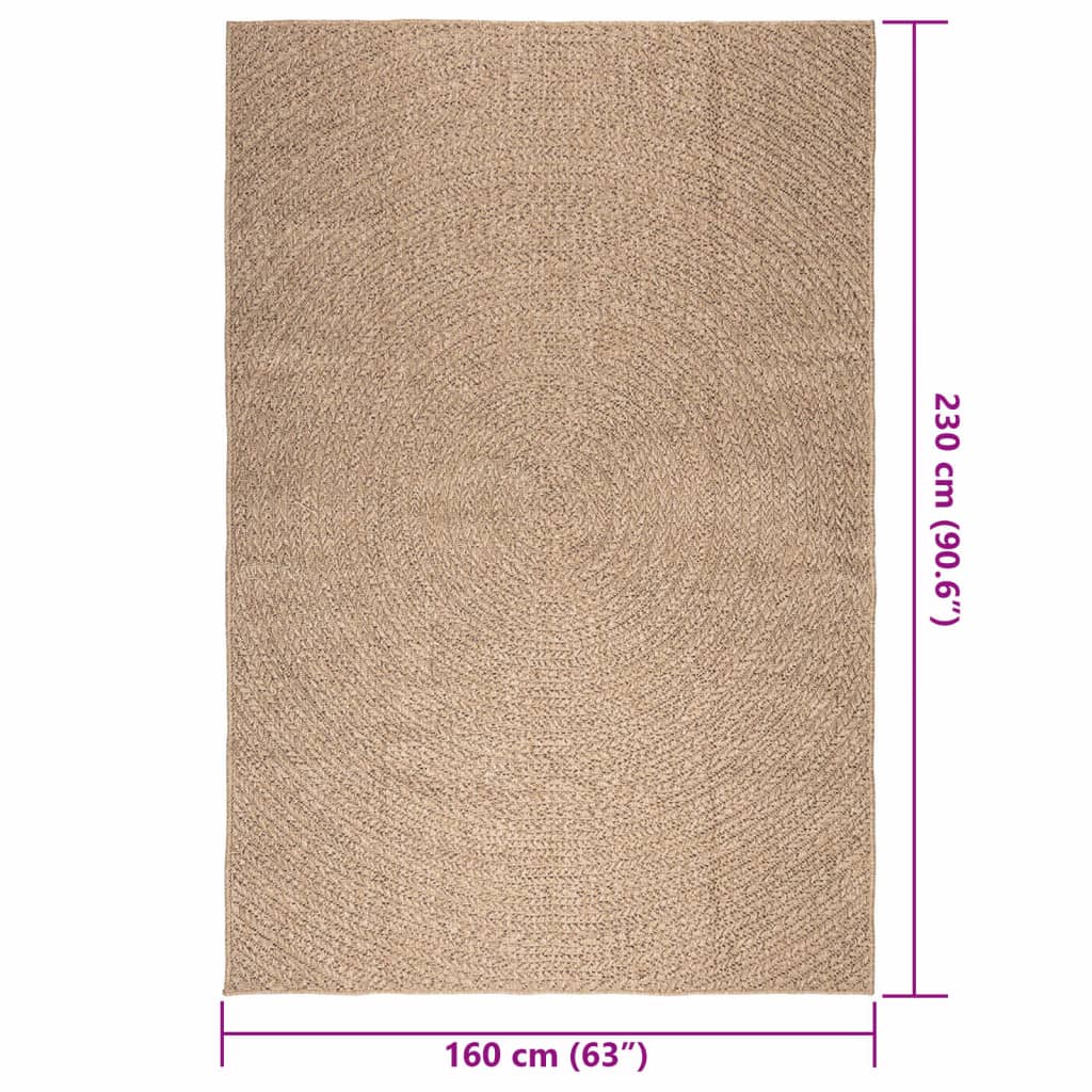 Vloerkleed ZIZUR binnen en buiten 160x230 cm jute look is nu te koop bij PeponiXL, paradijselijk wonen!