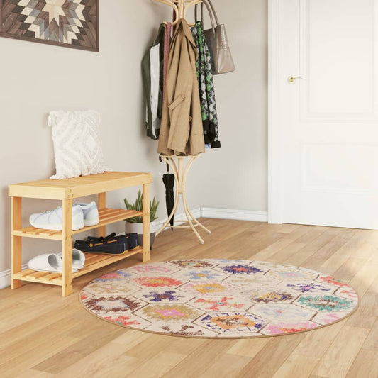Vloerkleed wasbaar Ø 120 cm meerkleurig is nu te koop bij PeponiXL, paradijselijk wonen!
