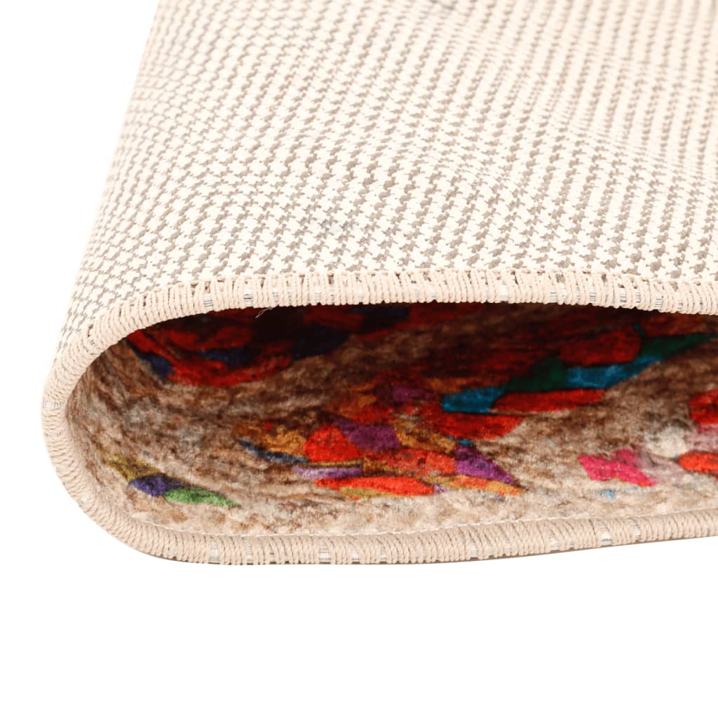 Vloerkleed wasbaar Ø 120 cm meerkleurig is nu te koop bij PeponiXL, paradijselijk wonen!