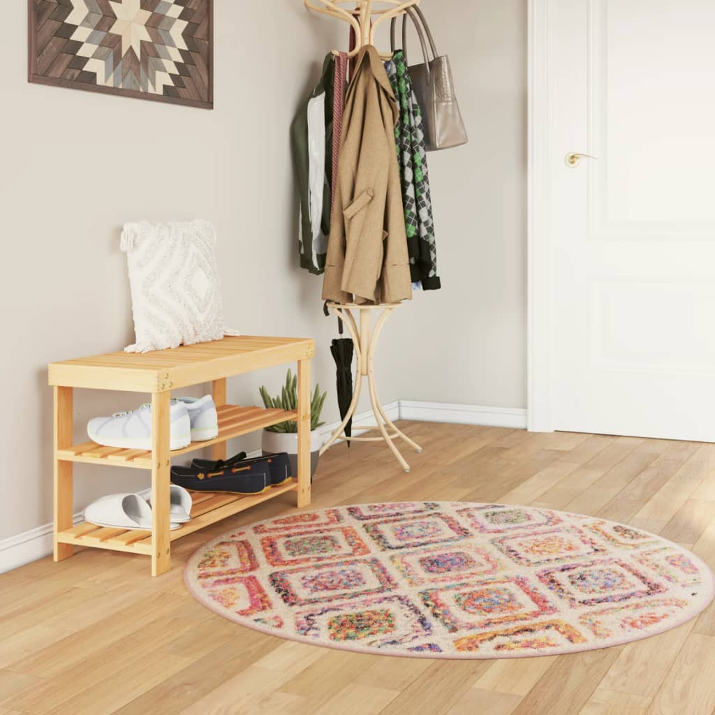 Vloerkleed wasbaar Ø 120 cm meerkleurig is nu te koop bij PeponiXL, paradijselijk wonen!