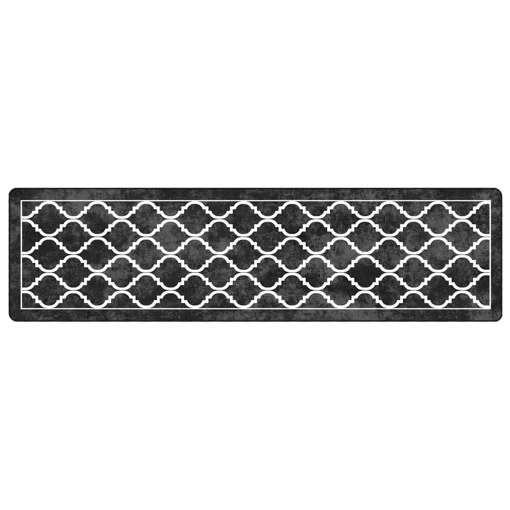 Vloerkleed wasbaar 80x300 cm zwart en wit is nu te koop bij PeponiXL, paradijselijk wonen!