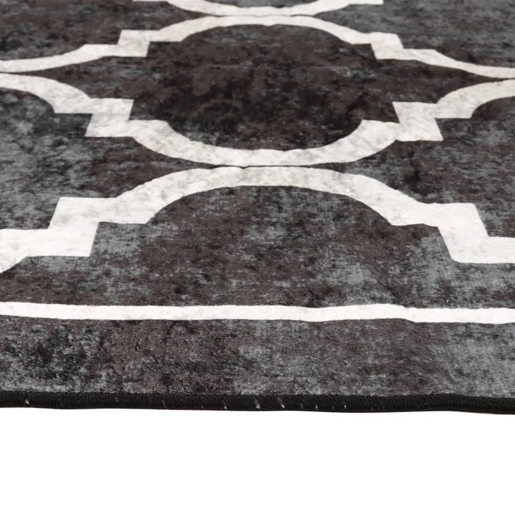 Vloerkleed wasbaar 120x180 cm zwart en wit is nu te koop bij PeponiXL, paradijselijk wonen!