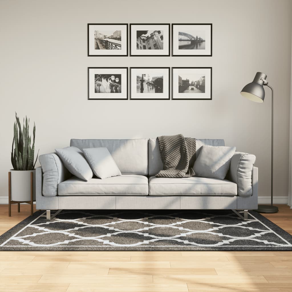 Vloerkleed wasbaar 120x180 cm zwart en wit is nu te koop bij PeponiXL, paradijselijk wonen!