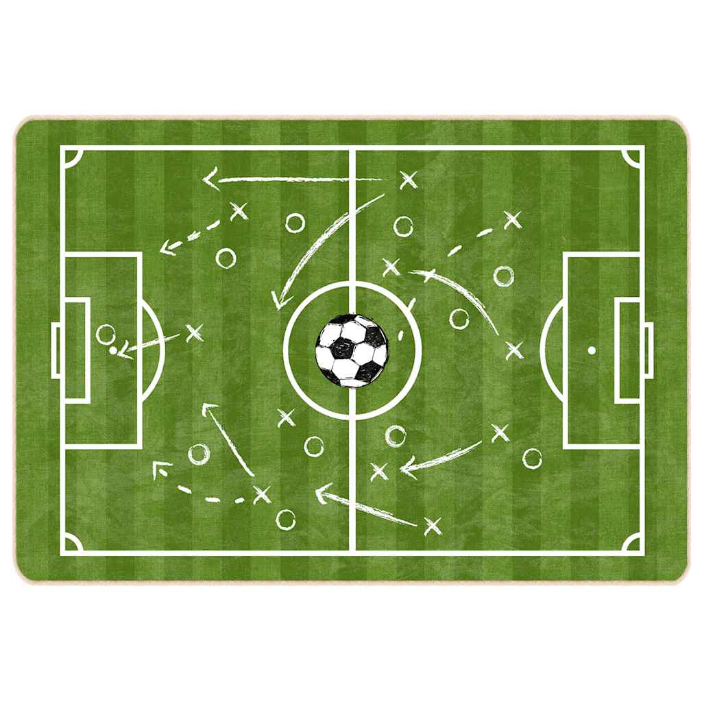 Kindervloerkleed voetbalveld wasbaar 160x230 cm groen is nu te koop bij PeponiXL, paradijselijk wonen!