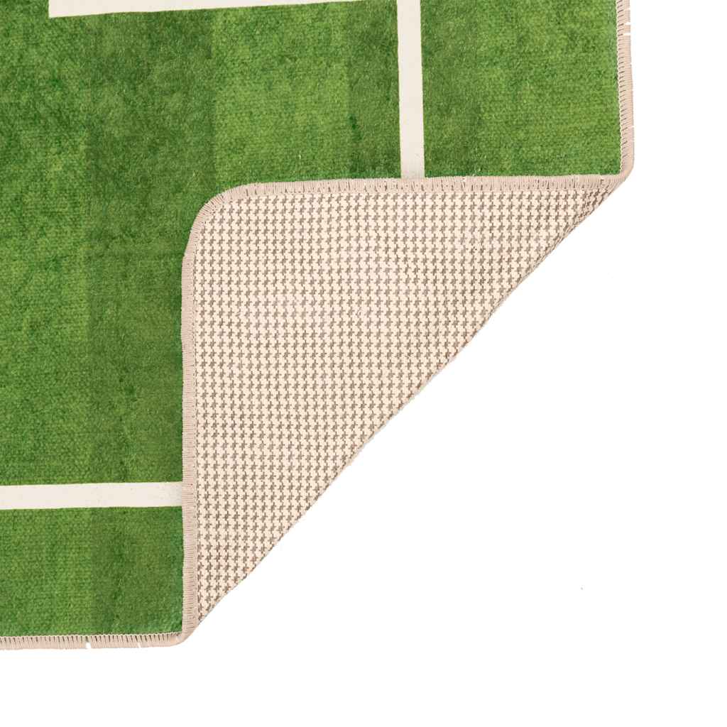 Kindervloerkleed voetbalveld wasbaar 160x230 cm groen is nu te koop bij PeponiXL, paradijselijk wonen!
