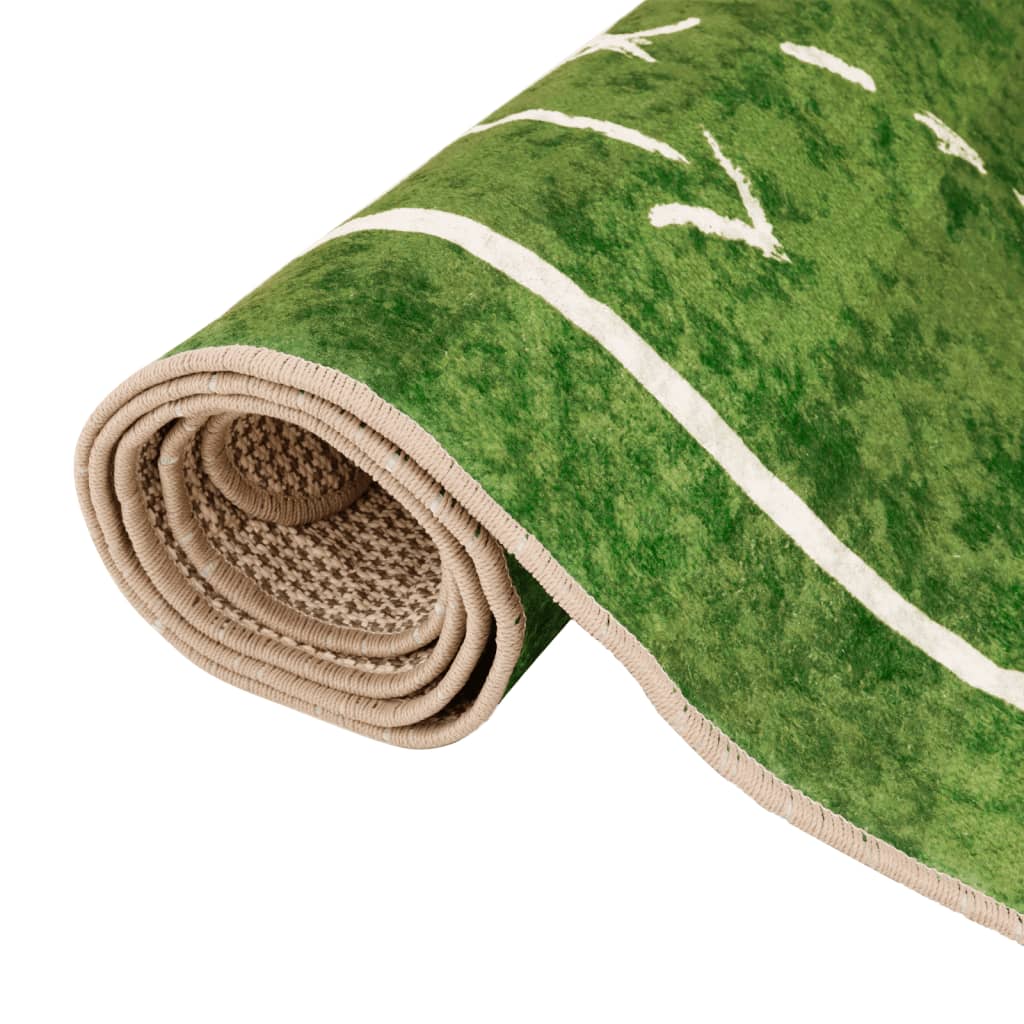 Kindervloerkleed voetbalveld wasbaar 160x230 cm groen is nu te koop bij PeponiXL, paradijselijk wonen!
