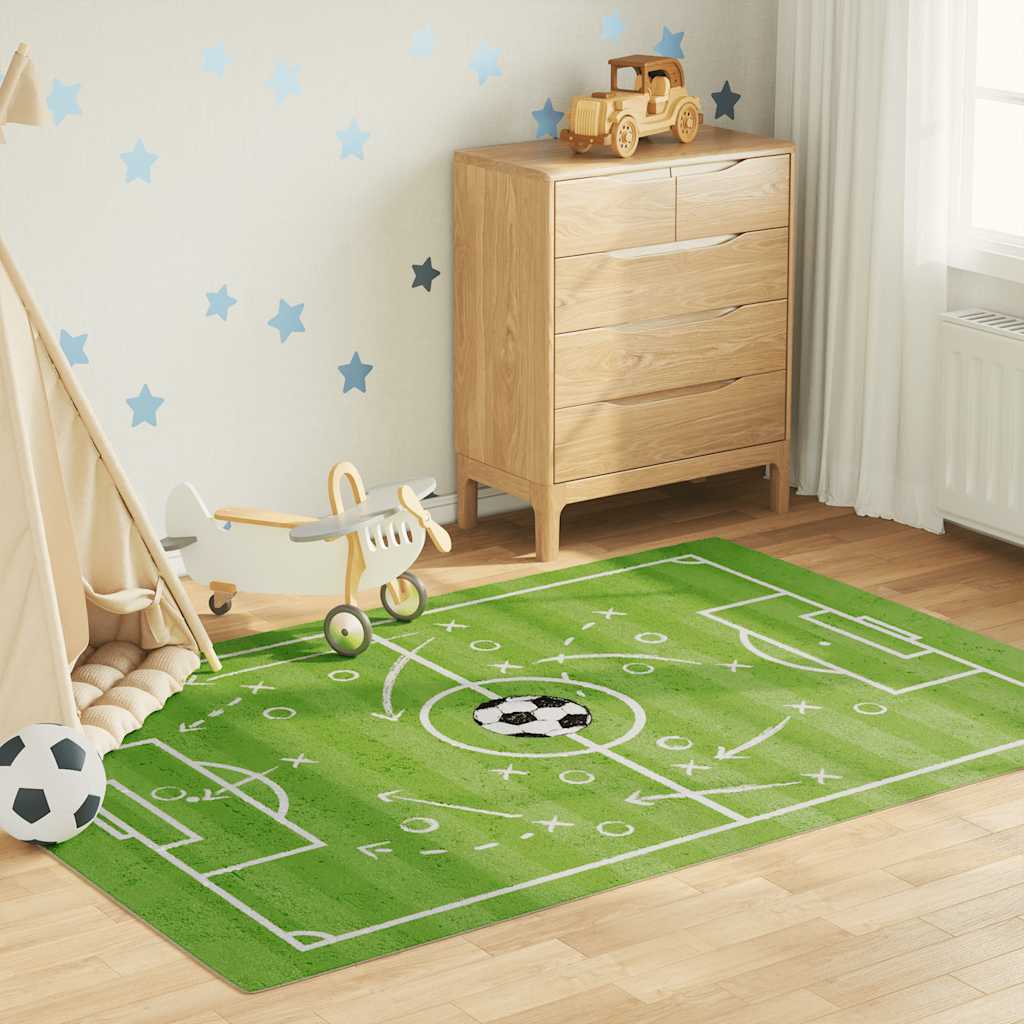 Kindervloerkleed voetbalveld wasbaar 160x230 cm groen is nu te koop bij PeponiXL, paradijselijk wonen!