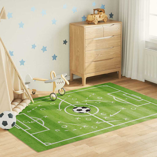 Kindervloerkleed voetbalveld wasbaar 160x230 cm groen is nu te koop bij PeponiXL, paradijselijk wonen!