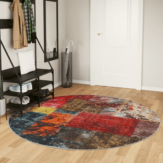 Vloerkleed wasbaar anti-slip Ø 200 cm meerkleurig is nu te koop bij PeponiXL, paradijselijk wonen!