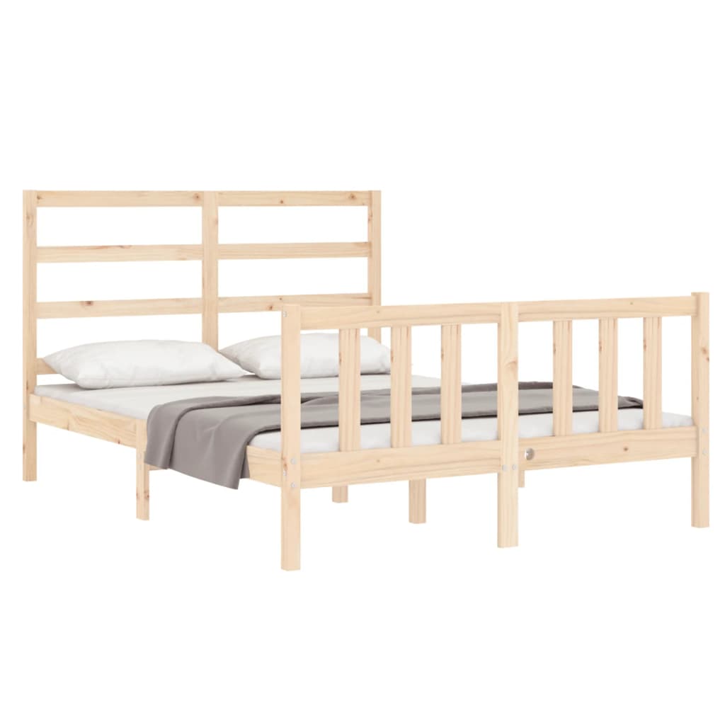 Bedframe met hoofdbord massief hout is nu te koop bij PeponiXL, paradijselijk wonen!