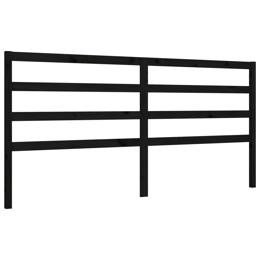 Bedframe met hoofdbord massief hout zwart 200x200 cm is nu te koop bij PeponiXL, paradijselijk wonen!