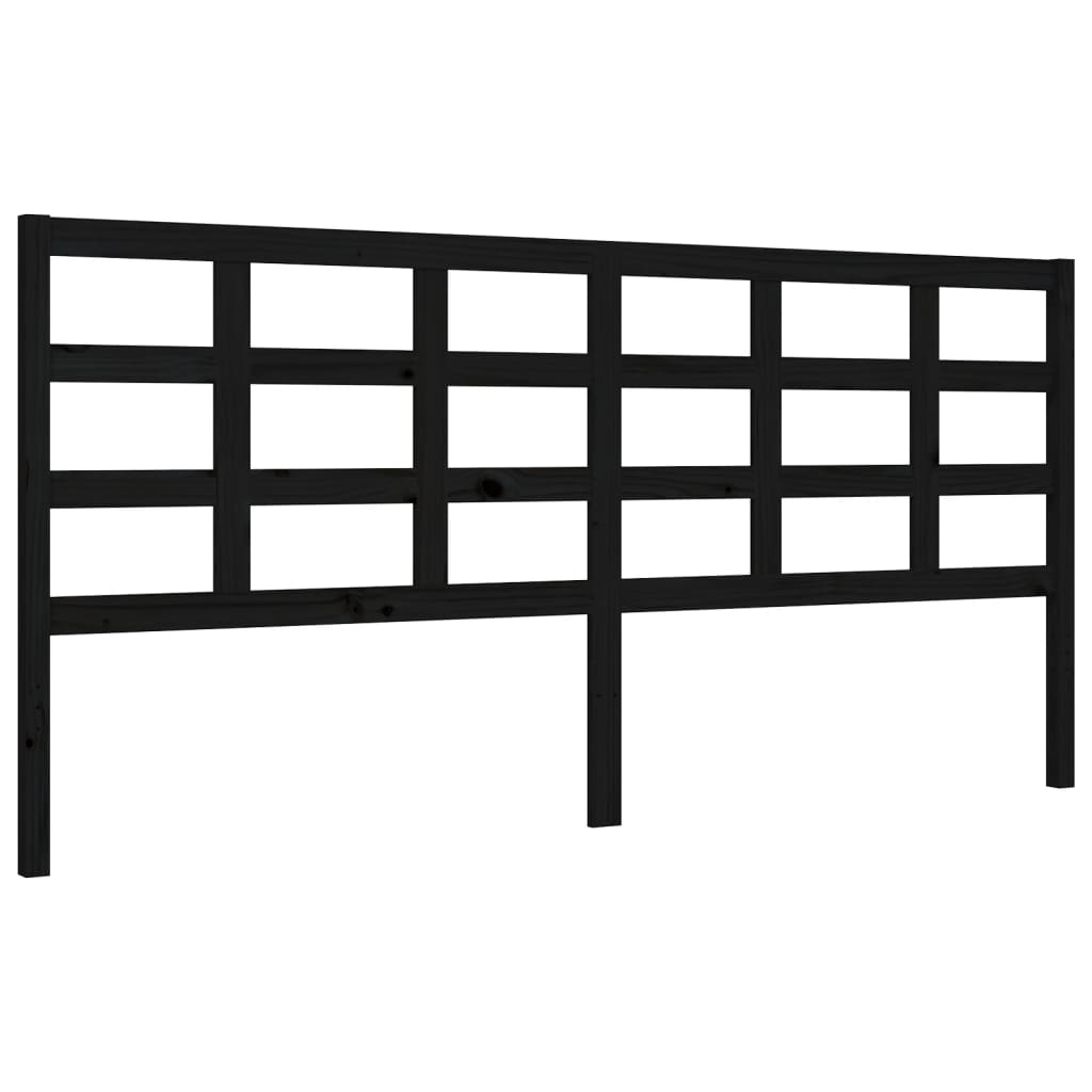Bedframe met hoofdbord massief hout zwart 200x200 cm is nu te koop bij PeponiXL, paradijselijk wonen!