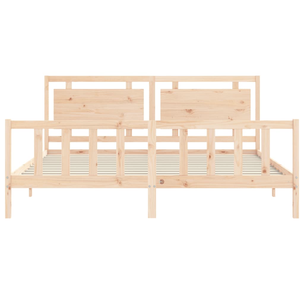 Bedframe met hoofdbord massief hout 180x200 cm is nu te koop bij PeponiXL, paradijselijk wonen!