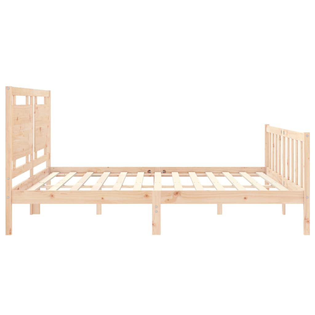 Bedframe met hoofdbord massief hout 180x200 cm is nu te koop bij PeponiXL, paradijselijk wonen!
