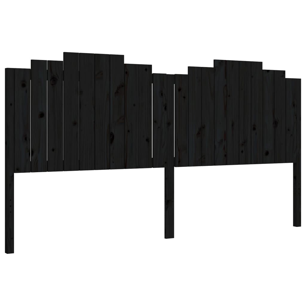 Bedframe met hoofdbord massief hout zwart 200x200 cm is nu te koop bij PeponiXL, paradijselijk wonen!