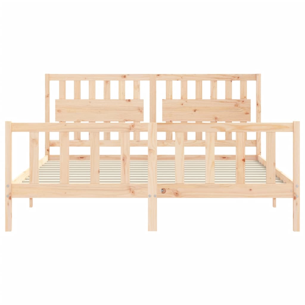 Bedframe met hoofdbord massief hout is nu te koop bij PeponiXL, paradijselijk wonen!