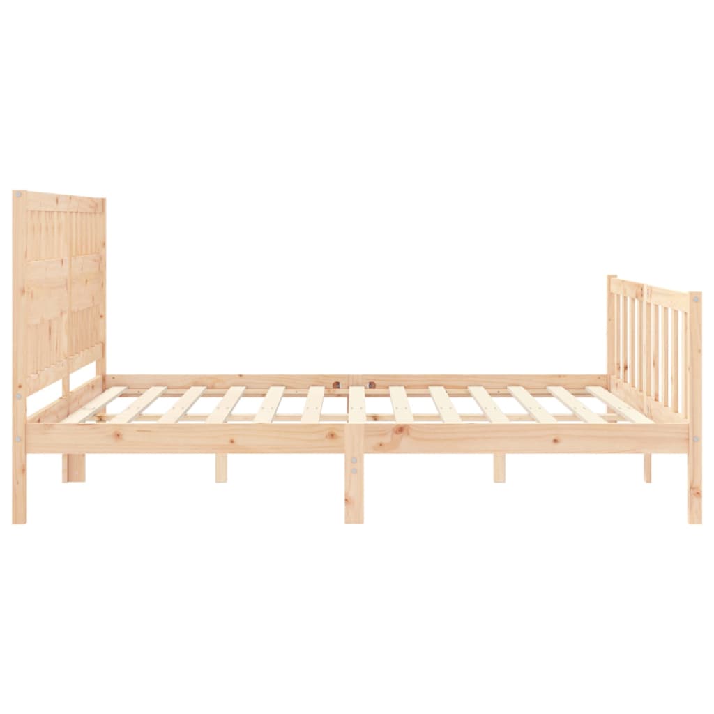 Bedframe met hoofdbord massief hout is nu te koop bij PeponiXL, paradijselijk wonen!