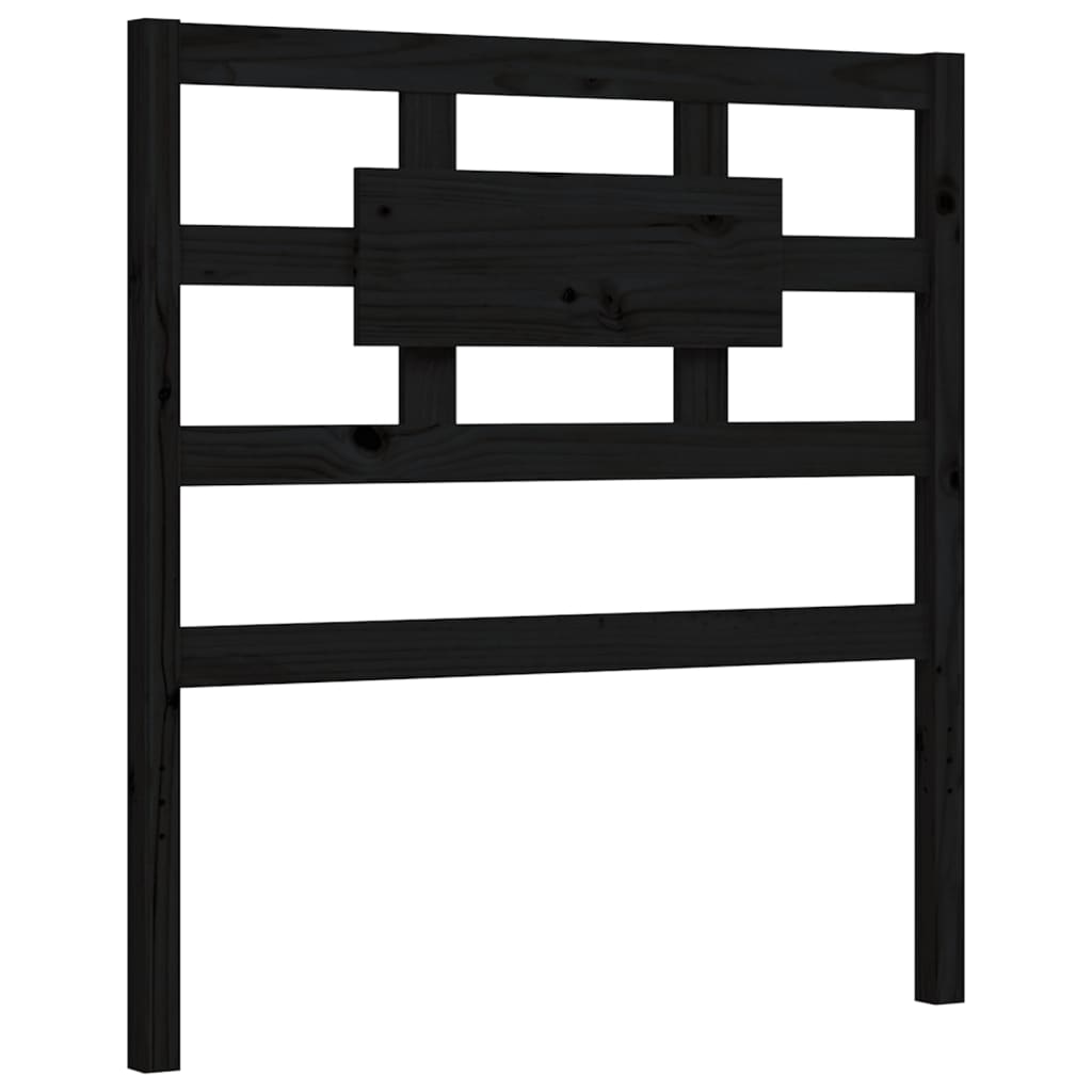Bedframe met hoofdbord massief hout zwart is nu te koop bij PeponiXL, paradijselijk wonen!