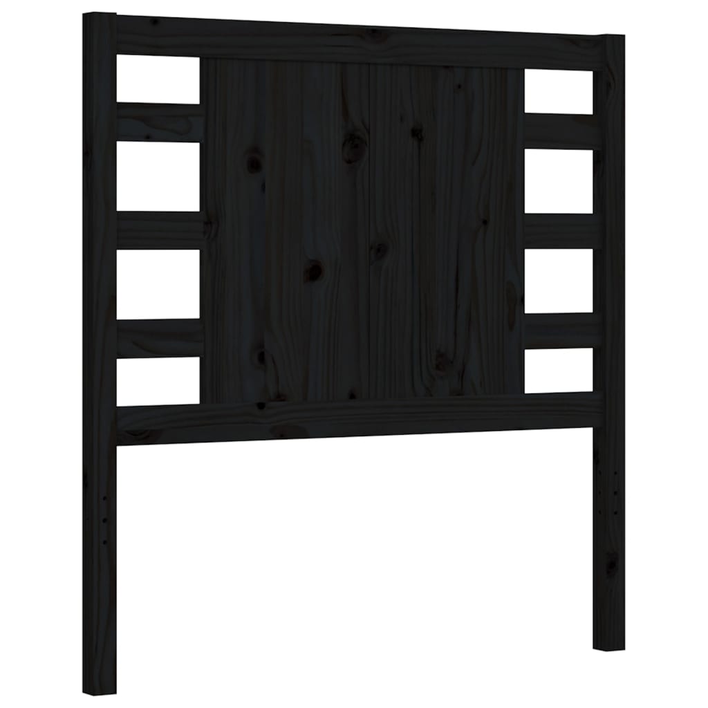 Bedframe met hoofdbord massief hout zwart is nu te koop bij PeponiXL, paradijselijk wonen!